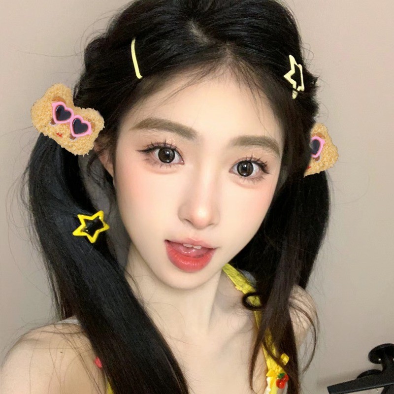 Kính Mát Gấu Bơ Sang Trọng Scrunchie - Quà Tặng Cho Bé Gái - Dây Buộc Tóc Nữ - Phụ Kiện Tóc Trang Phục Tiệc - Dễ Thương, Ngọt Ngào, Thời Trang - Kẹp Tóc Sang Trọng - Phim Hoạt Hình Barrettes