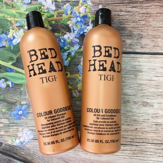 Dầu gội xả nữ chúa màu nhuộm Tigi Bed Head Colour Goddess Oil Infused 970mlx2 ( New 2021 ) [ TN ]