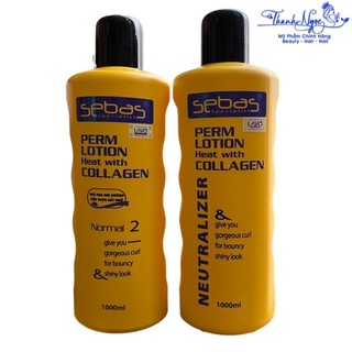 Kem uốn nóng SEBAS Perm Lotion Heat with Collagen (DÀNH CHO TÓC THƯỜNG VÀ TÓC YẾU) 1000mlx2 [ TN ]
