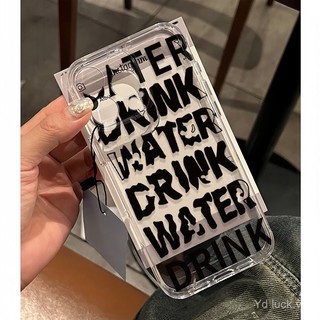 Ốp điện thoại di động trong suốt sành điệu toàn màn hình tiếng Anh cá tính dùng cho iPhone 14 15 pro max 11promax 12promax 11 12pro max 16promax 16 plus 8plus xsmax XXX xr Ốp bảo vệ chống rơi TX1R