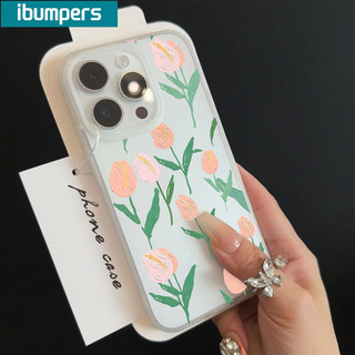 ibumpers Ốp Lưng iPhone Xinh đơn giản Hoa tulip in hình Ốp Điện Thoại TPU Trong Suốt Mềm nhám mờ Chống Sốc Chống Bẩn Cho Iphone 16 15 14 12 13 11 Pro Max IP 7 8 Plus X XS XR