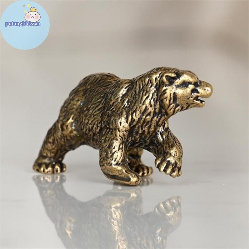 Pufangbliss Đồng Thau Dễ Thương Gấu Nhỏ Tượng Văn Phòng Bàn Đồ Trang Trí Đồ Trang Trí Thủ Công Bộ Sưu Tập Động Vật Các Bức Tượng Nhỏ Trẻ Em Quà Tặng VN
