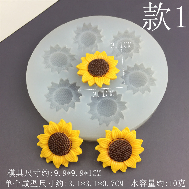 Hoa Hướng Dương Fondant Bánh Khuôn Làm Bánh Silicon Khuôn Socola Handmade DIY Thạch Cao Nến Epoxy Khuôn Nhựa