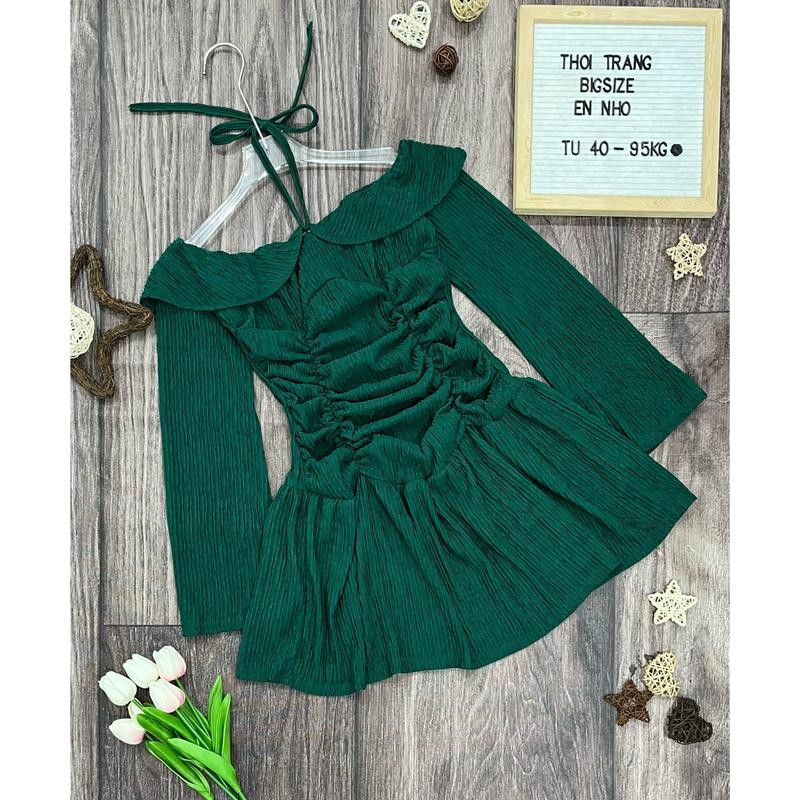 Thời Trang Bigsize - Váy Đầm Bigsize Thun Xốp Tay Dài Hot Hit Thiết Kế  40-95kg
