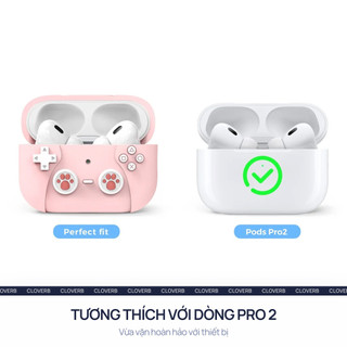 Ốp AirPods Pro 2 Silicon Hình Mèo Máy Game Kèm Móc Khóa Popkon