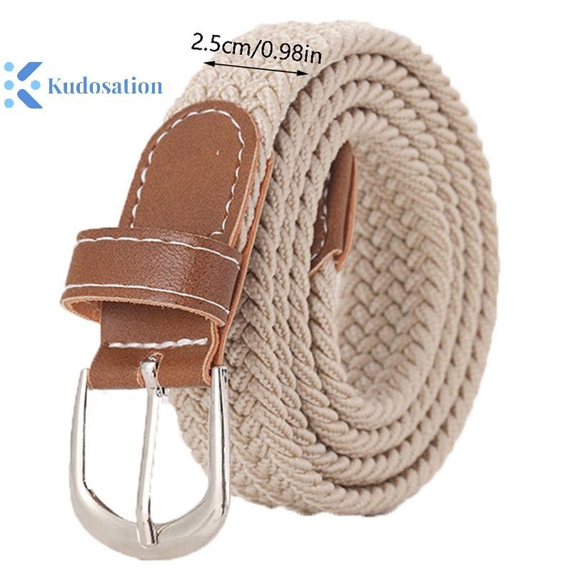 Kudosation Vải Dệt Thắt Lưng Da Không Đục Lỗ Quần Jean Nữ Phù Hợp Với Xu Hướng Thắt Lưng Co Giãn