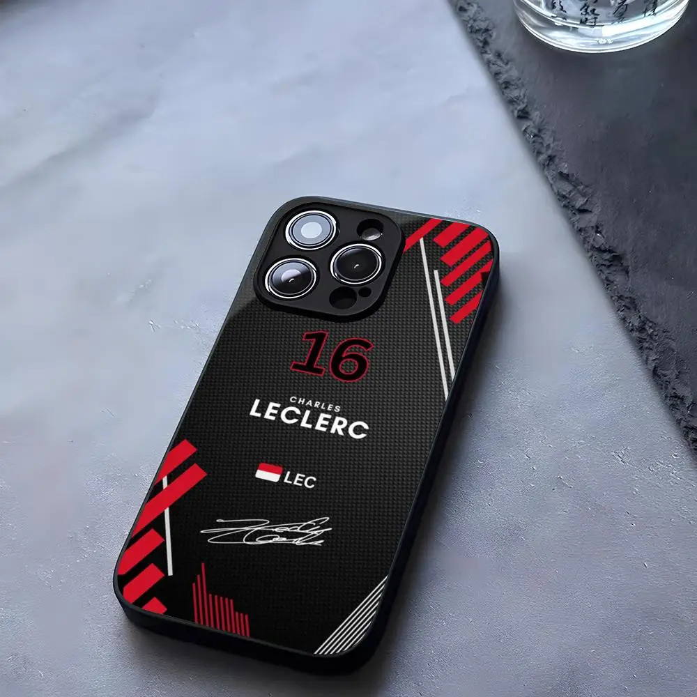 BK-1 F1 16 C-Charles L-Leclerc Ốp Điện Thoại Kính Cường Lực Cho iPhone 13 14 16 12 17.35 11 Pro XS Max Plus Mini X XR SE2020 Coque
