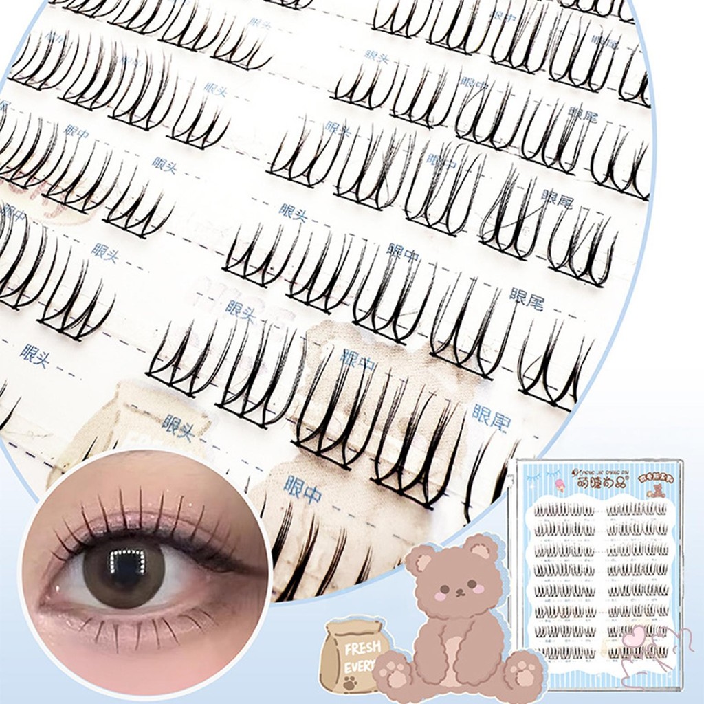 Phân đoạn Truyện tranh Cụm mi mi tự nhiên & Wispy Lash Wisps Thích hợp cho phụ nữ ở mọi lứa tuổi