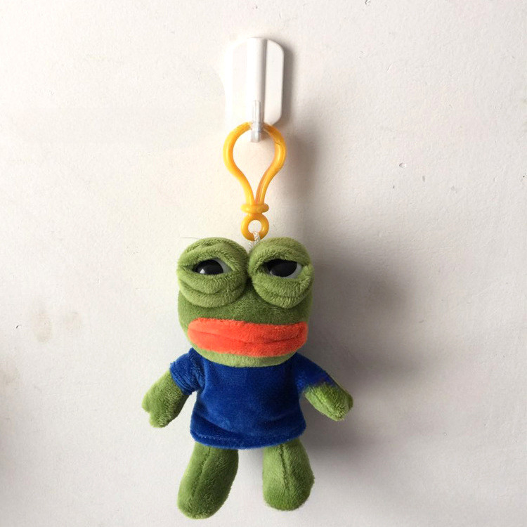 Green Frog Plushie - Búp bê nhồi bông mặt buồn dễ thương, Cánh tay & chân có thể tư thế linh hoạt, Bộ sưu tập lấy cảm hứng từ Kawaii Meme