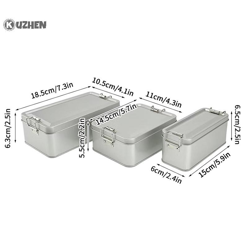 Kuzhen Hộp khử trùng bằng thép không gỉ đa chức năng Kẹp khử trùng Hộp kim loại cho dụng cụ làm móng nha khoa Đũa Thìa Nĩa HOT