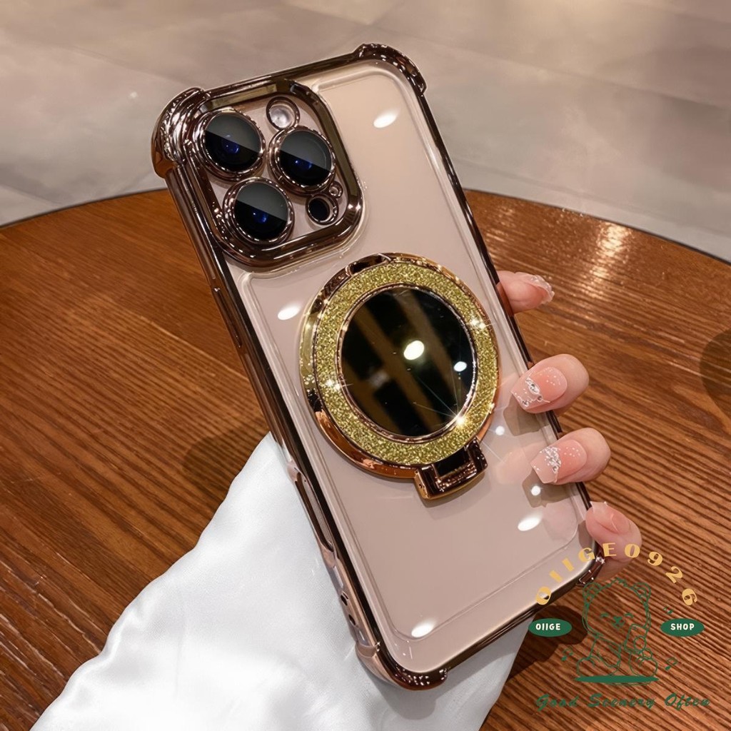 Chống Rơi Gương Từ Giá Đỡ Ốp Lưng Điện Thoại iphone16 Pro Max 15 14 13 12 11 Vỏ Cho iPhone Vỏ Silicon Mềm TPU Chống Sốc