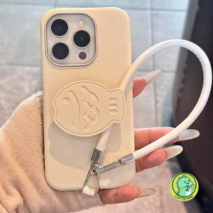 Ốp Điện Thoại Da Đứng Cho OPPO Reno 13 13F 12F 12 11F 11 10 Pro 8 Pro Plus 8T 8Z 7Z 8 7 6 Pro 6Z 5 5K 5F 5Z 4 Lite 4F 5G 4G Vỏ Đựng Cá Hoạt Hình Dễ Thương Vỏ mềm có dây đeo