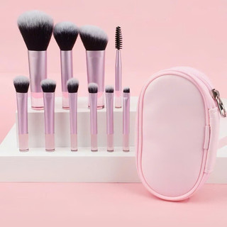 Bộ 10 Cọ Trang Điểm Kèm Bao Da, Phấn Mắt Phấn Nền Chuyên Nghiệp Dụng Cụ Trang Điểm