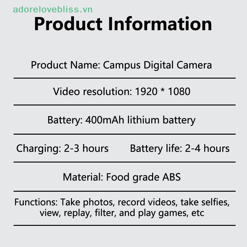 THÊM CCD Camera Kỹ Thuật Số Di Động Retro Máy Ảnh Chụp Ảnh Quà Tặng Cho Trẻ Em Trẻ Em Học Sinh Vlog Đèn LED HD Pixel BSS