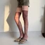 Woke Full Hoa Ren Đùi Dài Tất Fishnet Boot Vớ Dành Cho Nữ Thời Trang