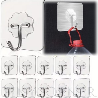 Móc treo tường bằng thép không gỉ hạng nặng 10KG, Móc phòng tắm dính cho khăn, Dụng cụ sắp xếp nhà bếp tiết kiệm không gian có họa tiết mờ (1 / 3 chiếc)