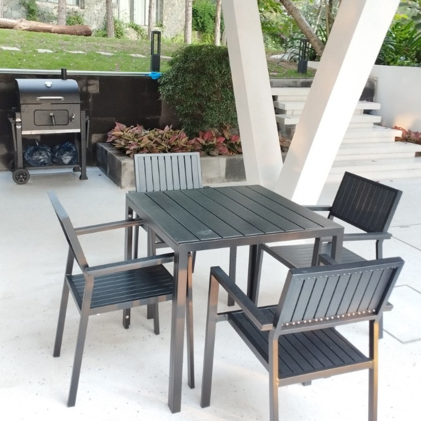 Bộ bàn ghế sân vườn ngoài trời Vuông Bàn ghế ban công ngoài trờ Composite Bàn ghế ngoài trời - TM22