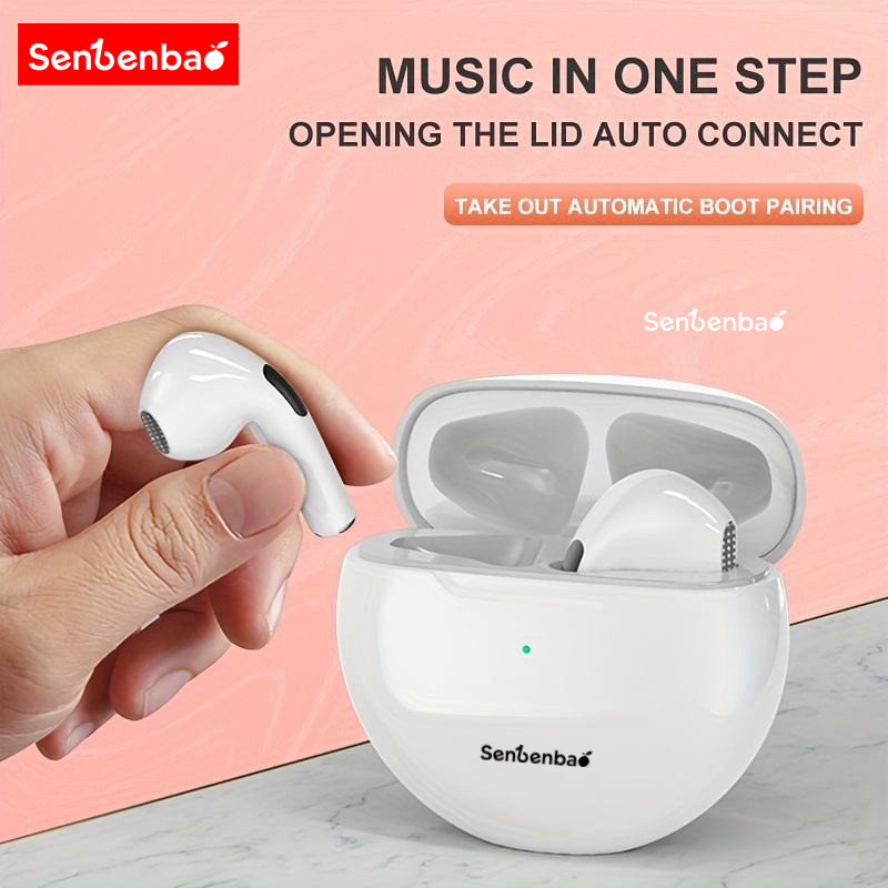 SenBenBao Pro 6 Tai nghe không dây Bluetooth Điều khiển cảm ứng Tai nghe âm thanh nổi 9D Tai nghe thể thao Tai nghe Mic tích hợp