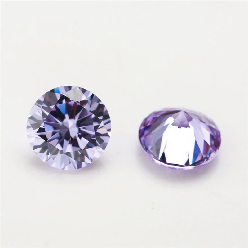 5A Oải Hương Tròn Cắt CZ Đá 15 / 30 Chiếc 4 Mm ~ 10 Mm Rời Cubic Zirconia Cho Trang Sức DIY