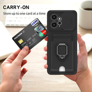 Dành Cho Redmi Note 12 4G Ốp Lưng 4 Trong 1 Trượt Camera Bao Đựng Thẻ Đứng Vuông Freebie Dây Chống Sốc Chống Rơi Mỏng Mềm TPU Cover