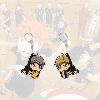 55mm Acrylic Móc Khóa Haikyu Carton Anime Xung Quanh Túi Mặt Dây Chuyền Móc Chìa Khóa