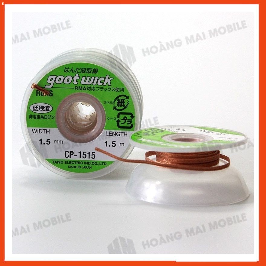 Dây đồng hút thiếc GOOT CP-1515, dây dài 1.5m - 10 cuộn