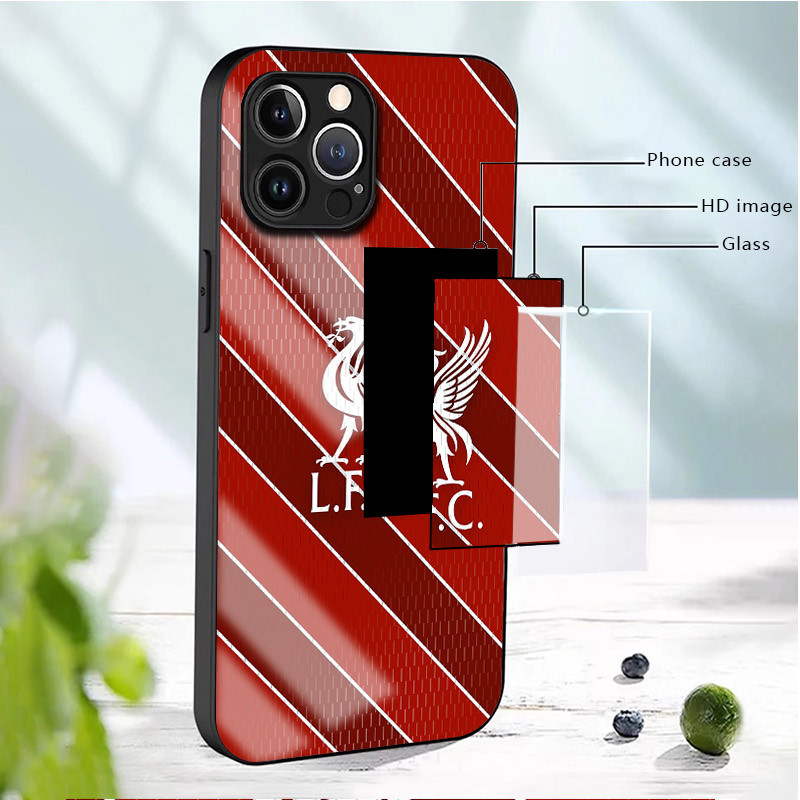 Ốp Điện Thoại Kính Liverpool 02 Cho IPhone 16 15 14 13 12 11 Pro XR XS Max Plus Mini X XR 8 7 6s SE2 / 3
