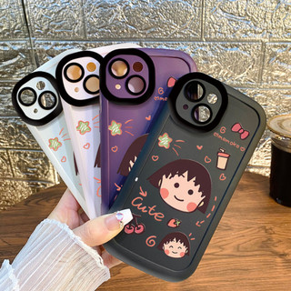 Ốp điện thoại Chibi Maruko dễ thương cho iPhone 16 / 15 / 14 / 13 / 12 / X / 7 / 11 / Plus / pro Max Vỏ bảo vệ chống phồng bao gồm toàn bộ silicon mờ mềm bền chống rơi