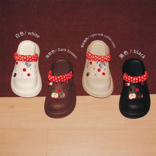 Xixitiao Sandal Nữ Tăng Chiều Cao Kiểu Dáng Mùa Hè Đi Biển Chất Liệu Eva Màu Đỏ Táo Dễ Thương