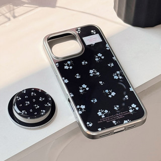 [Sheren] Ốp Điện Thoại Hoa Xanh Đen Từ Tính Thích Hợp Cho i16 15 14 13 12 11 pro max Vỏ Bảo Vệ Chống Sốc