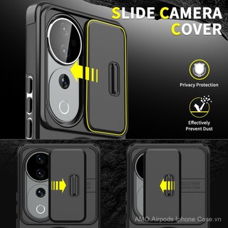 Ốp lưng trượt cho ống kính camera cho Vivo V40 Pro Lite, VivoV40Pro V40 V 40 5G, ốp điện thoại chống sốc, vỏ bảo vệ camera, giá đỡ, ốp lưng cứng