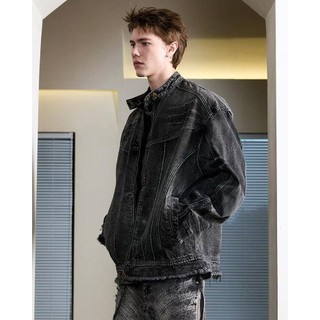 Áo khoác denim nam, cảm hứng từ xe máy cổ điển Mỹ, phong cách unisex