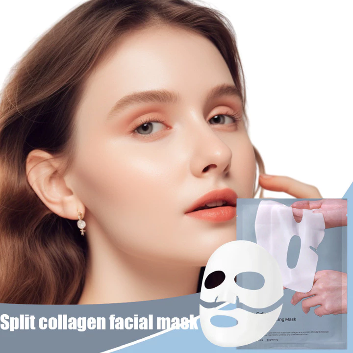 Mặt nạ Collagen sâu dành cho nữ - Mặt nạ da đàn hồi - Sản phẩm chăm sóc da mặt - Mặt nạ qua đêm hòa tan - Dưỡng ẩm, làm sáng, chống nhăn - Mặt nạ dạng chia