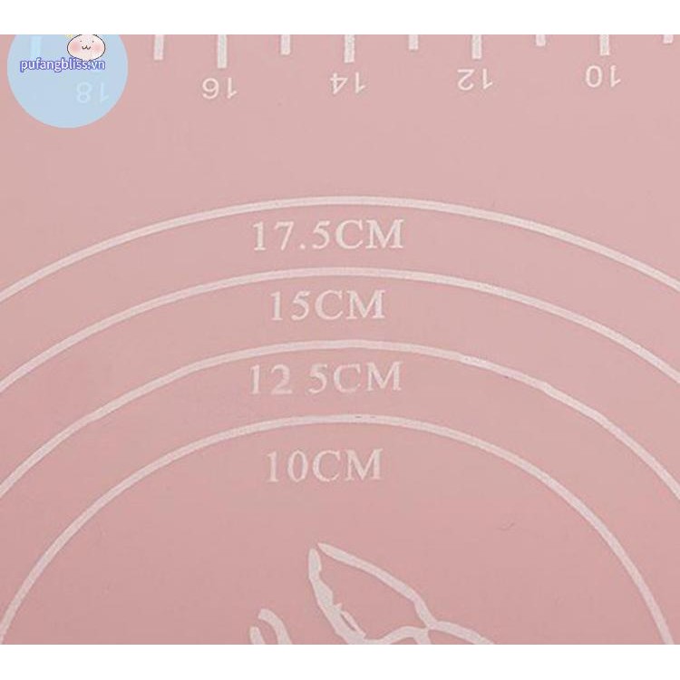 Pufangbliss Silicone Cán Cắt Thảm Fondant Đất Sét Bánh Ngọt Đóng Băng Bột Bánh Dụng Cụ Sugarcraft VN