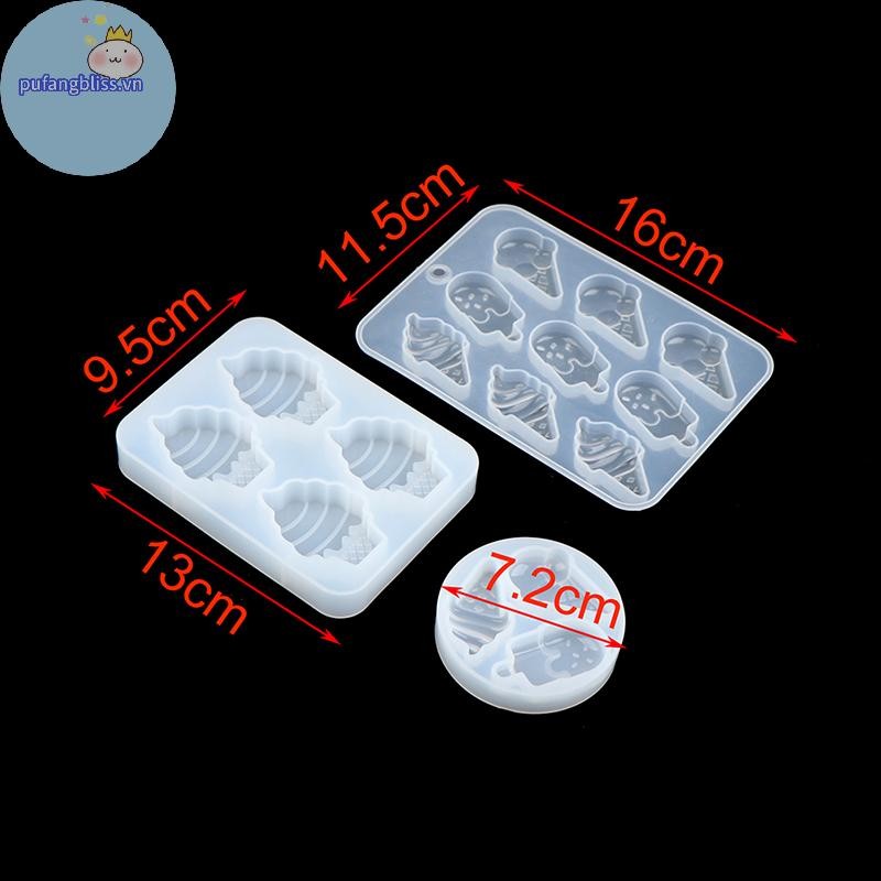 Pufangbliss DIY Kem Popsicle Khuôn Silicon Thực Phẩm Cabochon DIY Decoden Tiếp Liệu VN