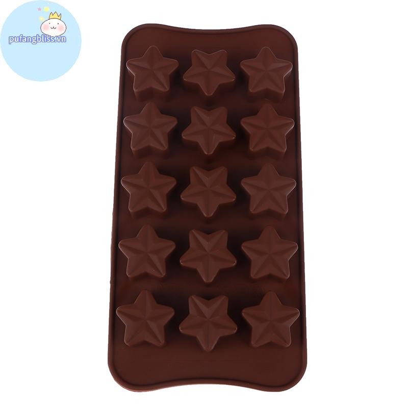 Pufangbliss Khuôn Socola Hình Ngôi Sao Sáp Tan Khuôn Kẹo Chống Dính Khuôn Socola Ba Chiều Fondant Nướng Bánh Hình VN
