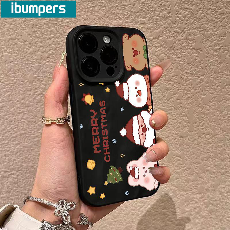 ibumpers Ốp Lưng iPhone Xinh Cute Giáng Sinh Ốp Điện Thoại Dày Dặn Silicon Mềm Chống Sốc Chống Bẩn Cho Iphone 16 15 14 12 13 11 Pro Max IP 7 8 Plus X XS XR