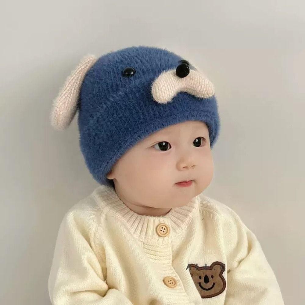 Mũ trẻ em YMIFI, Bonnet dệt kim dày, Mũ chui đầu len mềm 0-2 tuổi