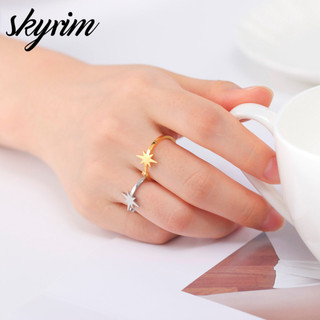 Skyrim Nhẫn Nữ Thanh Lịch Với Thiết Kế Ngôi Sao Hình Bát Giác Có Thể Điều Chỉnh Mở Đầu Trang Sức Thời Trang