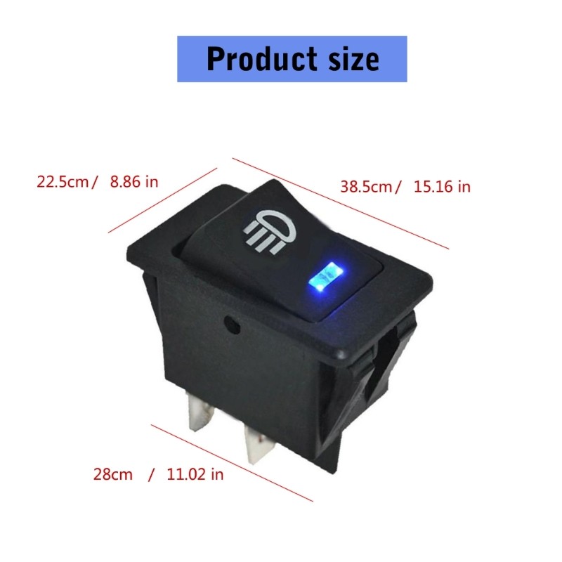 Ppy Đèn Sương Mù Ô Tô 4 Chân LED Bật Tắt Nút Công Tắc 12V Sương Mù LIght Nút Nhấn Công Tắc