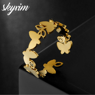 SKYRIM Nhẫn Nữ Thanh Lịch Vòng Bướm Mở Có Thể Điều Chỉnh Trang Sức Thời Trang Quà Tặng