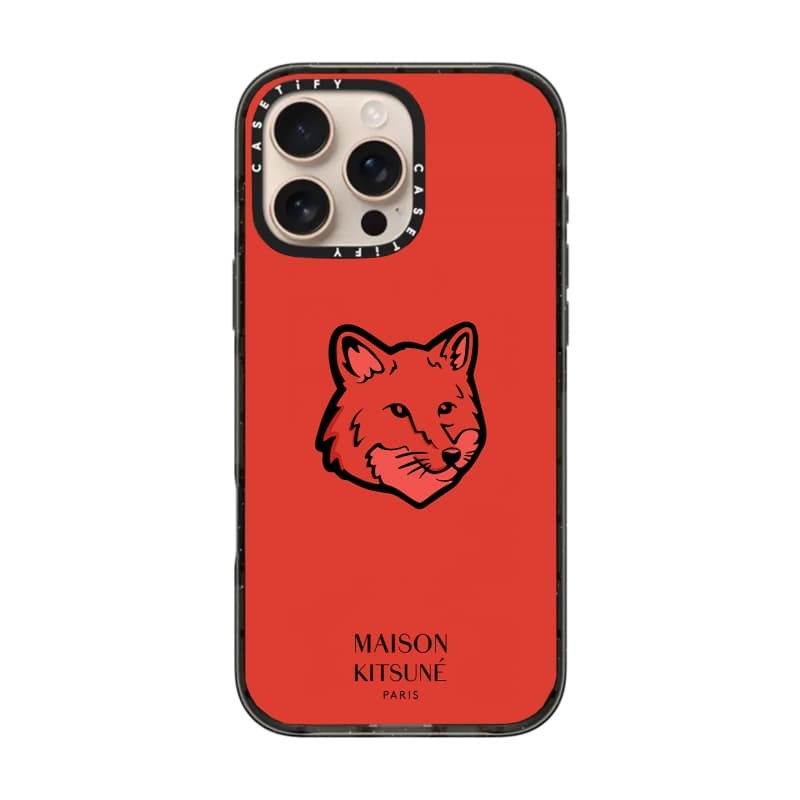Casetify X Maison Kitsuné Autumb Màu Đỏ Ốp Lưng Acrylic Cứng Hút Từ Tính Cho Apple IPhone 12 13 14 15 16 Pro Max Plus Có Hộp
