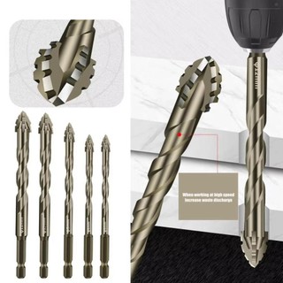 [COD] Bộ mũi khoan gạch chuôi lục giác 4/6 chiếc, đầu xiên có răng cưa, độ cứng cao cho dụng cụ khoan