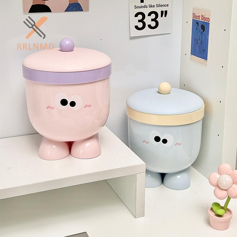 Rrlnmd Big Eyes Phim hoạt hình Thùng rác để bàn tại nhà Thùng lưu trữ Mini MỚI
