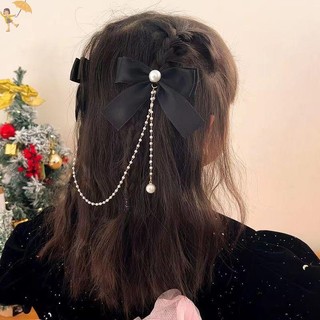 [Gou] Thanh Lịch Vintage Nơ Ngọc Trai sel Dây Xích Kẹp Tóc Ngọt Ngào Kẹp Tóc Thời Trang Phụ Kiện Tóc VN