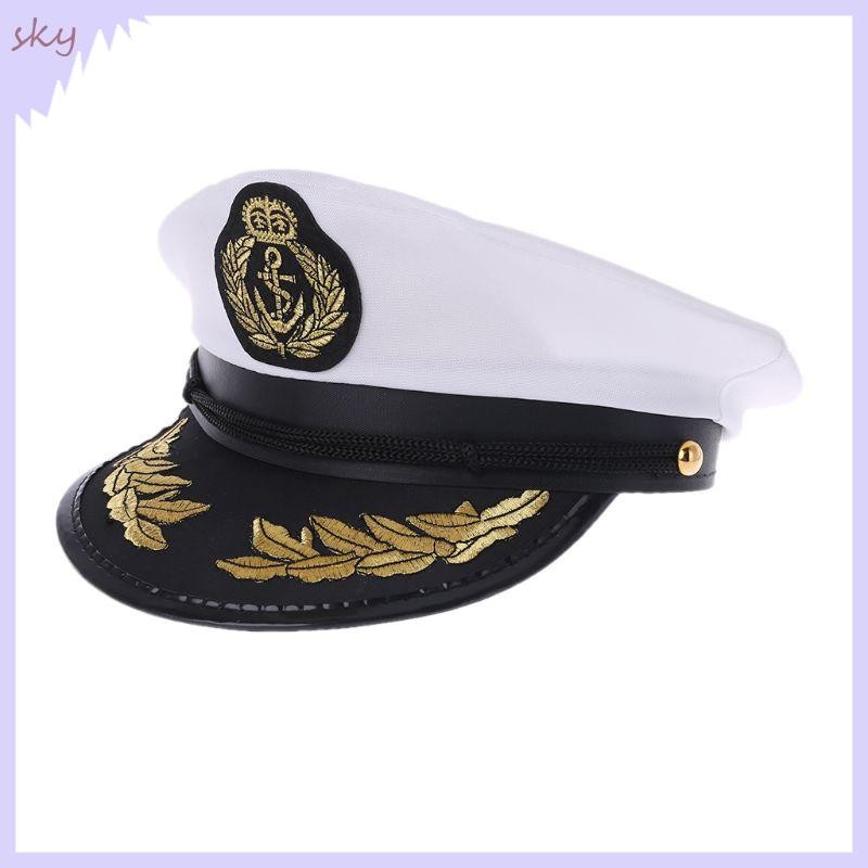Bầu Trời Trắng Trưởng Thành Du Thuyền Thuyền Thuyền Trưởng Hải Quân Mũ Trang Phục Đảng Cosplay Đầm Thủy Thủ Mũ