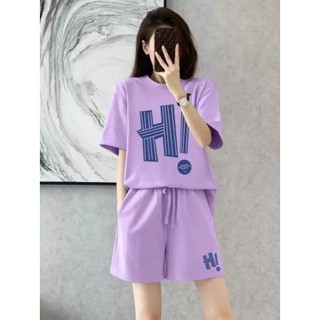 Set áo phông kèm quần đùi nữ, Set đồ nữ fom rộng mẫu DBN11 chất liệu thoáng mát, Đồ bộ nữ mùa hè, Đồ ngủ nữ