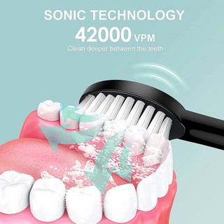Bàn chải đánh răng điện dành cho người lớn lông mềm với sáu cấp độ điều chỉnh