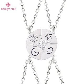 < zhuliye789 > 4 Miếng Mặt Trời Tròn Mới Mặt Trăng Mặt Trăng Mặt Dây Chuyền Vòng Cổ Thời Trang Người Bạn Thân Nhất Mãi Tình Bạn BFF Nam Nữ Quyến Rũ Chokers 2023