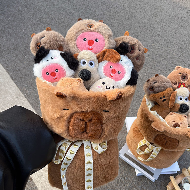 Bó hoa búp bê Capybara tốt nghiệp Bó hoa sáng tạo cho trẻ em